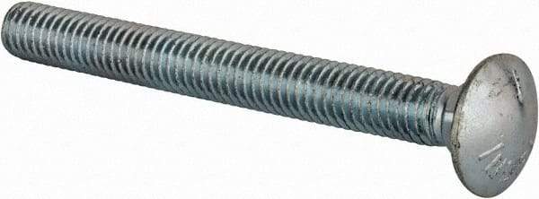 Value Collection - 3/8-16 UNC 3-1/2" Length Under Head, Standard Square Neck, Carriage Bolt - Grade 5 Steel, Zinc-Plated Finish - USA Tool & Supply