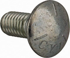 Value Collection - 7/16-14 UNC 1" Length Under Head, Standard Square Neck, Carriage Bolt - Grade 5 Steel, Zinc-Plated Finish - USA Tool & Supply