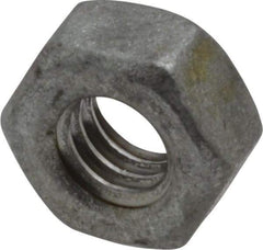 Value Collection - 1/4-20 UNC Steel Right Hand Hex Nut - 7/16" Across Flats, 7/32" High, Hot Dipped Galvanized Finish - USA Tool & Supply