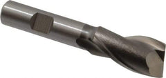 Hertel - 23/32", 1-5/16" LOC, 1/2" Shank Diam, 3-5/16" OAL, 2 Flute, High Speed Steel Square End Mill - Single End, Uncoated, Spiral Flute, 30° Helix, Centercutting, Right Hand Cut, Right Hand Flute - USA Tool & Supply