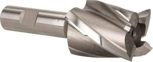 Hertel - 1-5/8", 2" LOC, 3/4" Shank Diam, 4-1/2" OAL, 4 Flute, High Speed Steel Square End Mill - Single End, Uncoated, Spiral Flute, 30° Helix, Right Hand Cut, Right Hand Flute - USA Tool & Supply
