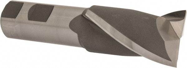 Hertel - 1-3/8", 2-1/4" LOC, 1" Shank Diam, 4-3/4" OAL, 2 Flute, High Speed Steel Square End Mill - Single End, Uncoated, Spiral Flute, 30° Helix, Centercutting, Right Hand Cut, Right Hand Flute - USA Tool & Supply