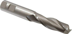Hertel - 1", 3" LOC, 1" Shank Diam, 6-1/2" OAL, 2 Flute, High Speed Steel Square End Mill - Single End, Uncoated, Spiral Flute, 30° Helix, Centercutting, Right Hand Cut, Right Hand Flute - USA Tool & Supply