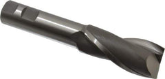 Hertel - 1-3/8", 3" LOC, 1" Shank Diam, 6-1/2" OAL, 2 Flute, High Speed Steel Square End Mill - Single End, Uncoated, Spiral Flute, 30° Helix, Centercutting, Right Hand Cut, Right Hand Flute - USA Tool & Supply