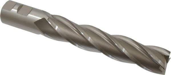 Hertel - 1-1/4", 6" LOC, 1-1/4" Shank Diam, 8-1/2" OAL, 4 Flute, High Speed Steel Square End Mill - Single End, Uncoated, Spiral Flute, 30° Helix, Centercutting, Right Hand Cut, Right Hand Flute - USA Tool & Supply