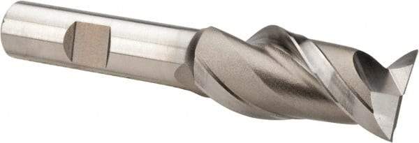 Hertel - 3/4", 1-5/8" LOC, 1/2" Shank Diam, 3-5/8" OAL, 2 Flute, High Speed Steel Square End Mill - Single End, Uncoated, Spiral Flute, 42° Helix, Centercutting, Right Hand Cut, Right Hand Flute - USA Tool & Supply