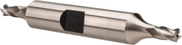 Hertel - 5/32", 15/64" LOC, 3/8" Shank Diam, 2-3/4" OAL, 4 Flute, High Speed Steel Square End Mill - Double End, Uncoated, Spiral Flute, 30° Helix, Right Hand Cut, Right Hand Flute - USA Tool & Supply
