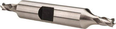 Hertel - 5/32", 15/64" LOC, 3/8" Shank Diam, 2-3/4" OAL, 4 Flute, High Speed Steel Square End Mill - Double End, Uncoated, Spiral Flute, 30° Helix, Right Hand Cut, Right Hand Flute - USA Tool & Supply