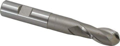Hertel - 5/8" Diam, 1-3/8" LOC, 2 Flute High Speed Steel Ball End Mill - Uncoated, Single End, 4-5/8" OAL, 5/8" Shank Diam, Spiral Flute - USA Tool & Supply