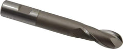 Hertel - 3/4" Diam, 1-5/8" LOC, 2 Flute High Speed Steel Ball End Mill - Uncoated, Single End, 5-3/8" OAL, 3/4" Shank Diam, Spiral Flute - USA Tool & Supply