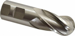 Hertel - 1-1/4" Diam, 2" LOC, 4 Flute Cobalt Ball End Mill - Uncoated, Single End, 4-1/2" OAL, 1-1/4" Shank Diam, Spiral Flute - USA Tool & Supply