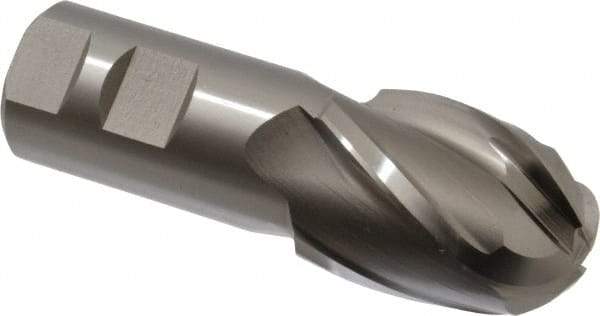 Hertel - 1-1/2" Diam, 2" LOC, 4 Flute Cobalt Ball End Mill - Uncoated, Single End, 4-1/2" OAL, 1-1/4" Shank Diam, Spiral Flute - USA Tool & Supply