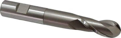 Hertel - 3/4" Diam, 1-5/8" LOC, 2 Flute Cobalt Ball End Mill - Uncoated, Single End, 5-3/8" OAL, 3/4" Shank Diam, Spiral Flute - USA Tool & Supply