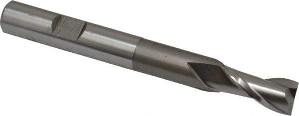 Hertel - 3/8", 3/4" LOC, 3/8" Shank Diam, 3-5/16" OAL, 2 Flute, Cobalt Square End Mill - Single End, Uncoated, Spiral Flute, 30° Helix, Centercutting, Right Hand Cut, Right Hand Flute - USA Tool & Supply