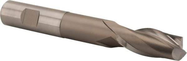 Hertel - 3/4", 1-5/8" LOC, 3/4" Shank Diam, 5-3/8" OAL, 2 Flute, Cobalt Square End Mill - Single End, Uncoated, Spiral Flute, 30° Helix, Centercutting, Right Hand Cut, Right Hand Flute - USA Tool & Supply