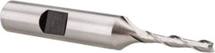 Hertel - 1/8", 3/4" LOC, 3/8" Shank Diam, 2-5/8" OAL, 2 Flute, Cobalt Square End Mill - Single End, Uncoated, Spiral Flute, 30° Helix, Centercutting, Right Hand Cut, Right Hand Flute - USA Tool & Supply
