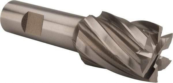 Hertel - 1-1/8", 1-1/2" LOC, 3/4" Shank Diam, 3-7/8" OAL, 6 Flute, Cobalt Square End Mill - Single End, Uncoated, Spiral Flute, 30° Helix, Centercutting, Right Hand Cut, Right Hand Flute - USA Tool & Supply