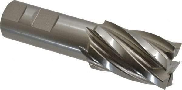Hertel - 1-1/4", 2" LOC, 1" Shank Diam, 4-1/2" OAL, 6 Flute, Cobalt Square End Mill - Single End, Uncoated, Spiral Flute, 30° Helix, Centercutting, Right Hand Cut, Right Hand Flute - USA Tool & Supply