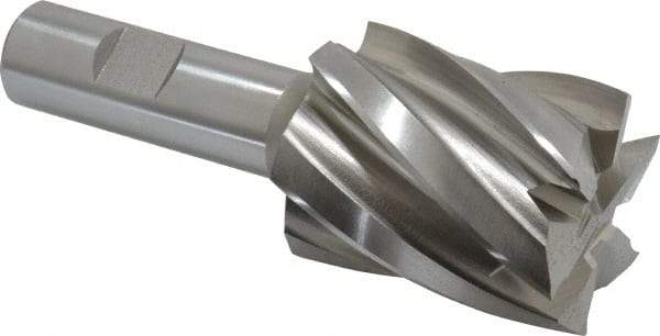 Hertel - 1-5/8", 2" LOC, 3/4" Shank Diam, 4-3/8" OAL, 6 Flute, Cobalt Square End Mill - Single End, Uncoated, Spiral Flute, 30° Helix, Centercutting, Right Hand Cut, Right Hand Flute - USA Tool & Supply