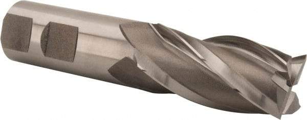 Hertel - 15/16", 1-7/8" LOC, 7/8" Shank Diam, 4-1/8" OAL, 4 Flute, Cobalt Square End Mill - Single End, Uncoated, Spiral Flute, 30° Helix, Centercutting, Right Hand Cut, Right Hand Flute - USA Tool & Supply