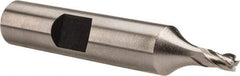 Hertel - 1/8", 3/16" LOC, 3/8" Shank Diam, 2-1/8" OAL, 4 Flute, Cobalt Square End Mill - Single End, Uncoated, Spiral Flute, 30° Helix, Centercutting, Right Hand Cut, Right Hand Flute - USA Tool & Supply