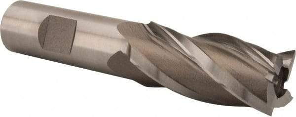 Hertel - 7/8", 1-7/8" LOC, 3/4" Shank Diam, 4-1/8" OAL, 4 Flute, Cobalt Square End Mill - Single End, Uncoated, Spiral Flute, 30° Helix, Right Hand Cut, Right Hand Flute - USA Tool & Supply
