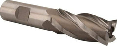 Hertel - 7/8", 1-7/8" LOC, 3/4" Shank Diam, 4-1/8" OAL, 4 Flute, Cobalt Square End Mill - Single End, Uncoated, Spiral Flute, 30° Helix, Right Hand Cut, Right Hand Flute - USA Tool & Supply