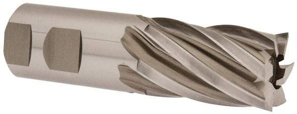 Hertel - 1-1/4", 2" LOC, 1-1/4" Shank Diam, 4-1/2" OAL, 6 Flute, Cobalt Square End Mill - Single End, Uncoated, Spiral Flute, 30° Helix, Right Hand Cut, Right Hand Flute - USA Tool & Supply
