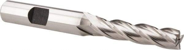 Hertel - 5/16", 1-3/8" LOC, 3/8" Shank Diam, 3-1/8" OAL, 4 Flute, Cobalt Square End Mill - Single End, Uncoated, Spiral Flute, 30° Helix, Right Hand Cut, Right Hand Flute - USA Tool & Supply