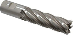 Hertel - 1-1/4", 4" LOC, 1-1/4" Shank Diam, 6-1/2" OAL, 6 Flute, Cobalt Square End Mill - Single End, Uncoated, Spiral Flute, 30° Helix, Right Hand Cut, Right Hand Flute - USA Tool & Supply