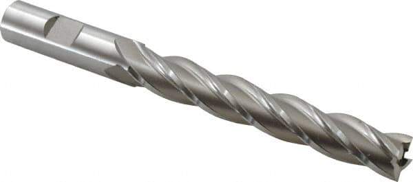 Hertel - 5/8", 4" LOC, 5/8" Shank Diam, 6-1/8" OAL, 4 Flute, Cobalt Square End Mill - Single End, Uncoated, Spiral Flute, 30° Helix, Right Hand Cut, Right Hand Flute - USA Tool & Supply