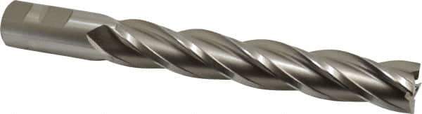 Hertel - 1", 6" LOC, 1" Shank Diam, 8-1/2" OAL, 4 Flute, Cobalt Square End Mill - Single End, Uncoated, Spiral Flute, 30° Helix, Right Hand Cut, Right Hand Flute - USA Tool & Supply