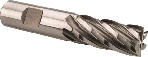 Hertel - 3/4", 1-5/8" LOC, 3/4" Shank Diam, 3-7/8" OAL, 6 Flute, Cobalt Square End Mill - Single End, Uncoated, Spiral Flute, 30° Helix, Centercutting, Right Hand Cut, Right Hand Flute - USA Tool & Supply