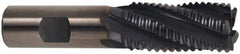 Hertel - 1" Diam, Coarse Pitch, 1" LOC, 5 Flute Cobalt Roughing Square End Mill - TiAlN Finish, 3-1/2" OAL, 1" Shank Diam, Single End, Centercutting, 30° Helix - USA Tool & Supply