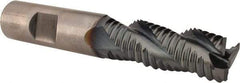 Hertel - 5/8" Diam, Coarse Pitch, 1-5/8" LOC, 3 Flute Cobalt Roughing Square End Mill - TiCN Finish, 3-3/4" OAL, 5/8" Shank Diam, Single End, Centercutting, 37° Helix - USA Tool & Supply