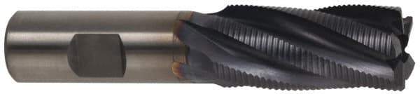 Hertel - 7/8" Diam, Fine Pitch, 1-7/8" LOC, 5 Flute Cobalt Roughing Square End Mill - TiCN Finish, 4-1/8" OAL, 7/8" Shank Diam, Single End, 30° Helix - USA Tool & Supply