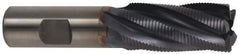 Hertel - 1" Diam, Fine Pitch, 2" LOC, 5 Flute Cobalt 45° Roughing Square End Mill - TiCN Finish, 4-1/2" OAL, 1" Shank Diam, Single End, 30° Helix - USA Tool & Supply