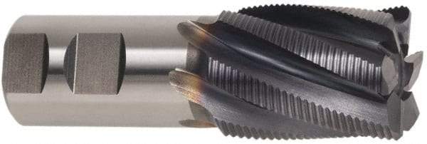 Hertel - 1-1/4" Diam, Coarse Pitch, 3" LOC, 6 Flute Cobalt Roughing Square End Mill - Uncoated, 5-1/2" OAL, 1-1/4" Shank Diam, Single End, 30° Helix - USA Tool & Supply