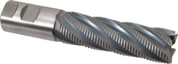 Hertel - 1-1/4" Diam, Fine Pitch, 4" LOC, 6 Flute Cobalt Roughing Square End Mill - TiCN Finish, 6-1/2" OAL, 1-1/4" Shank Diam, Single End, 30° Helix - USA Tool & Supply