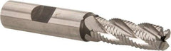 Hertel - 7/16" Diam, Fine Pitch, 1-1/4" LOC, 4 Flute Cobalt Roughing Square End Mill - Uncoated, 3-1/4" OAL, 1/2" Shank Diam, Single End, 30° Helix - USA Tool & Supply
