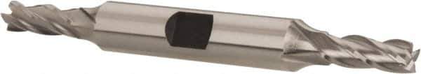 Hertel - 15/64", 5/8" LOC, 3/8" Shank Diam, 3-3/8" OAL, 4 Flute, Cobalt Square End Mill - Double End, Uncoated, Spiral Flute, 30° Helix, Centercutting, Right Hand Cut, Right Hand Flute - USA Tool & Supply
