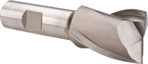 Hertel - 1-1/4", 1-5/8" LOC, 3/4" Shank Diam, 3-7/8" OAL, 2 Flute, Cobalt Square End Mill - Single End, Uncoated, Spiral Flute, 30° Helix, Centercutting, Right Hand Cut, Right Hand Flute - USA Tool & Supply