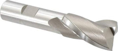 Hertel - 7/8", 1-1/2" LOC, 5/8" Shank Diam, 3-5/8" OAL, 2 Flute, Cobalt Square End Mill - Single End, Uncoated, Spiral Flute, 30° Helix, Centercutting, Right Hand Cut, Right Hand Flute - USA Tool & Supply