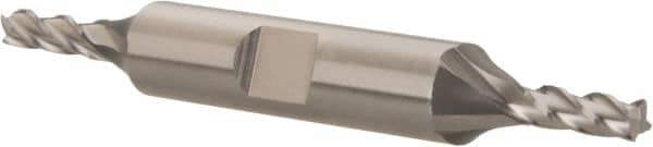 Hertel - 5/32", 7/16" LOC, 3/8" Shank Diam, 3-1/8" OAL, 4 Flute, Cobalt Square End Mill - Double End, Uncoated, Spiral Flute, 30° Helix, Right Hand Cut, Right Hand Flute - USA Tool & Supply
