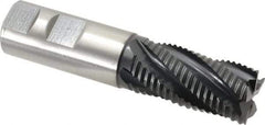 Hertel - 1" Diam, Coarse Pitch, 2" LOC, 5 Flute Cobalt Roughing Square End Mill - TiAlN Finish, 4-1/2" OAL, 1" Shank Diam, Single End, Centercutting, 30° Helix - USA Tool & Supply