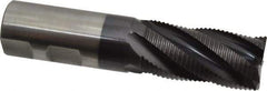 Hertel - 1" Diam, Fine Pitch, 2" LOC, 5 Flute Cobalt Roughing Square End Mill - TiAlN Finish, 4-1/2" OAL, 1" Shank Diam, Single End, Centercutting, 30° Helix - USA Tool & Supply