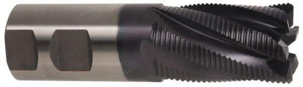 Hertel - 1-1/4" Diam, Fine Pitch, 2" LOC, 6 Flute Cobalt Roughing Square End Mill - TiAlN Finish, 4-1/2" OAL, 1-1/4" Shank Diam, Single End, 30° Helix - USA Tool & Supply