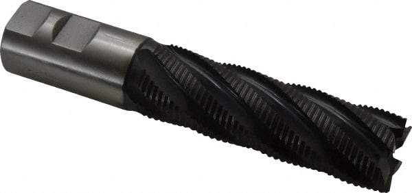 Hertel - 1-1/4" Diam, Fine Pitch, 4" LOC, 6 Flute Cobalt Roughing Square End Mill - TiAlN Finish, 6-1/2" OAL, 1-1/4" Shank Diam, Single End, 30° Helix - USA Tool & Supply