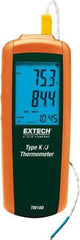 Extech - -328 to 2,501°F Digital Thermometer - LCD Display, K, J Thermocouple Sensor, 9V Battery Power - USA Tool & Supply