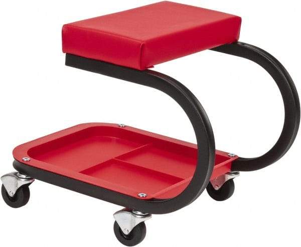 Whiteside - 400 Lb Capacity, 4 Wheel Creeper Seat with Tray - Steel, 15-1/2" Long x 19-1/4" High x 14" Wide - USA Tool & Supply